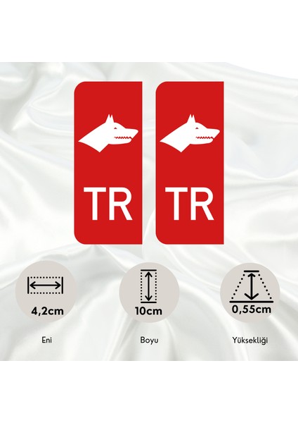 Tr Harfli Bozkurt Sembollü Çıkıntılı Tasarım Universal Pleksi Araç Plaka Arması fiyatları
