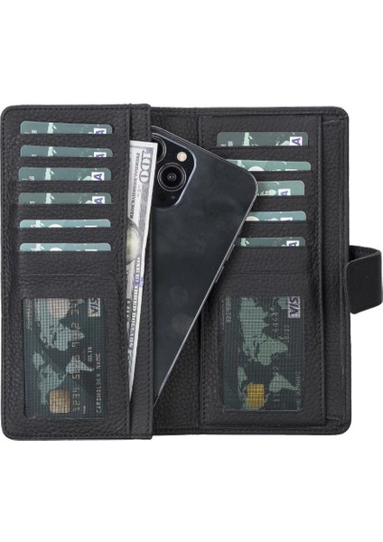 Coppet 6.7 Inch Uyumlu Deri Kartlıklı Kılıf Erc1 Siyah