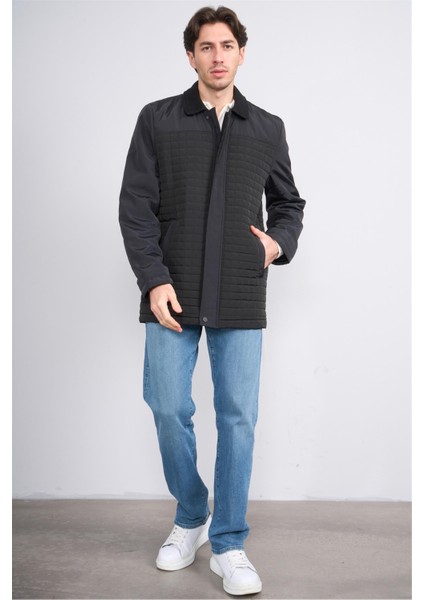 Çetinkaya Mentality 7412 Erkek Gömlek Yaka Memory Mont Siyah modelleri