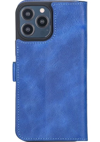 Apple iPhone 13 Pro Max Uyumlu Deri Cüzdanlı Kılıf Okyanus Mavi modelleri