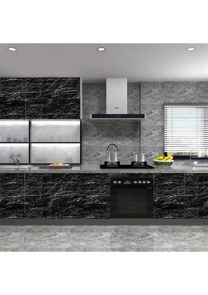 Mermer Desenli Masa Tezgah Mutfak Su Geçirmez Yapışkanlı Folyo Sticker Siyah 5x0,6m fiyatları