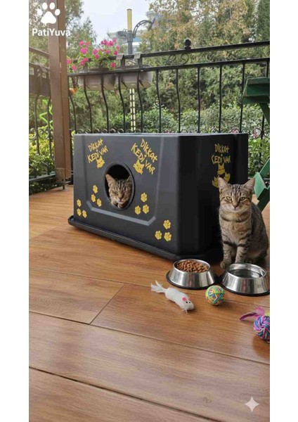XXLDış Mekan Termal Kedi Evi – Izolasyonlu, Su Geçirmez, Soğuğa Dayanıklı Kedi Kulübesi