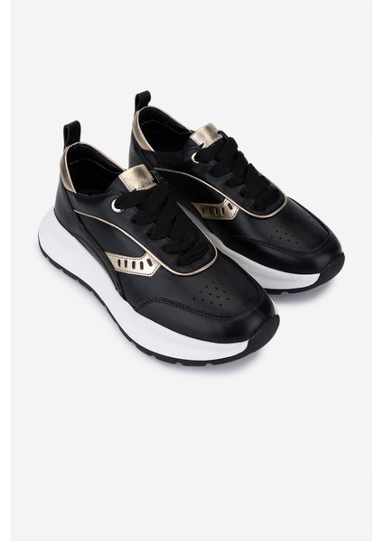 Kadın Hakiki Deri Siyah Sneakers & Spor Ayakkabı 04 401 Bn Ayk SK25-26 Syh/lıght Gold fiyatları