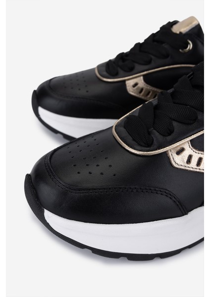 Kadın Hakiki Deri Siyah Sneakers & Spor Ayakkabı 04 401 Bn Ayk SK25-26 Syh/lıght Gold modelleri