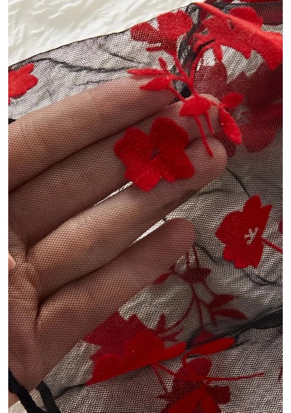 Çiçek Desenli Siyah Transparan Şortlu Gecelik TM1377 - BI001V-4YW090 modelleri