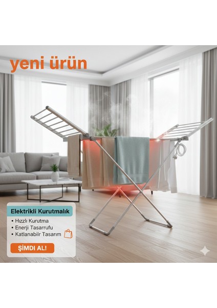 Elektrikli Isıtıcılı Çamaşır Kurutma Askılığı