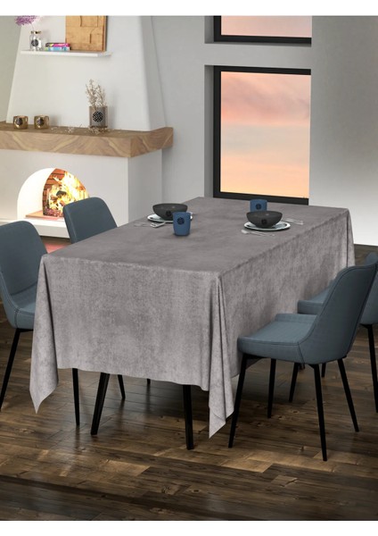 Kadife Dokulu Masa Örtüsü - 4 Farklı Renk