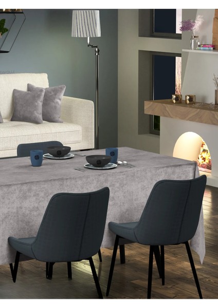 Kadife Dokulu Masa Örtüsü - 4 Farklı Renk modelleri