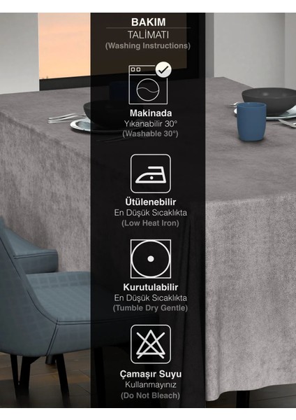 Kadife Dokulu Masa Örtüsü - 4 Farklı Renk indirimleri