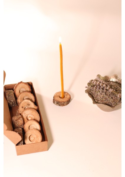 Ahşap Meşe Mum Altlığı Iç Çap 2 cm 10 Adet fiyatları