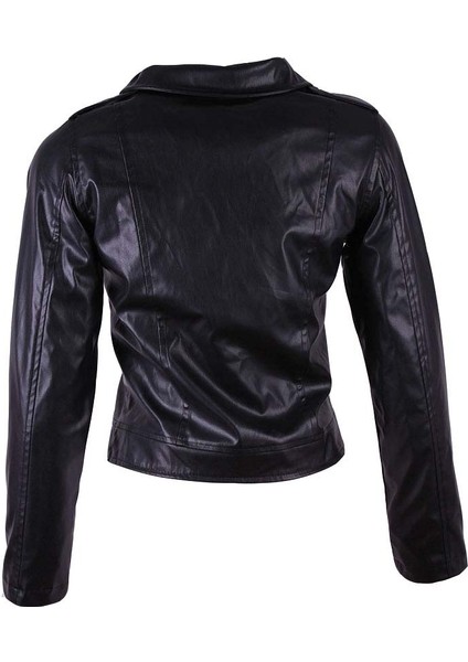26KG07000005 Siyah Kadın Deri Ceket 4764 modelleri