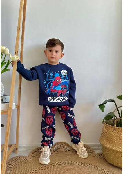 Örümcek Adam,bluey,avengers Detaylı 3 Iplik Kışlık Erkek Çocuk Eşofman Takımı