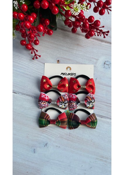 Yılbaşı Tokası Yılbaşı Temalı Mini Boy Kurdele Toka Seti-6 Adet