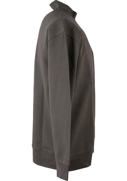 Diyagonel Yarım Fermuarlı 3 Iplik Haki Erkek Sweatshirt 5470 fiyatları