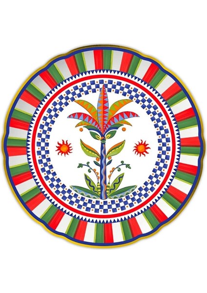 dolce Vita Palmiye Desenli Servis Tabağı 32 cm