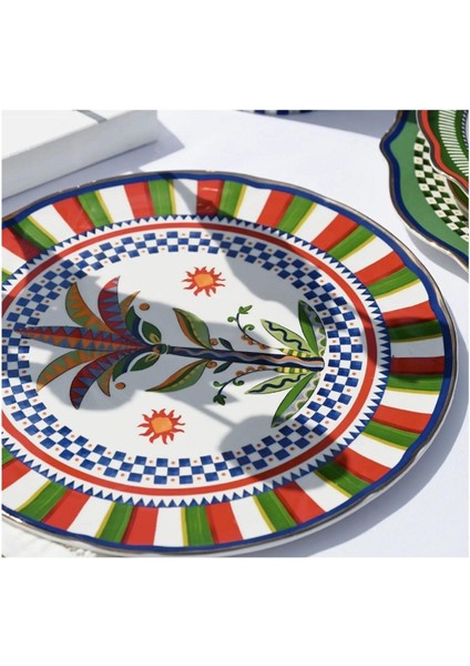 dolce Vita Palmiye Desenli Servis Tabağı 32 cm fiyatları