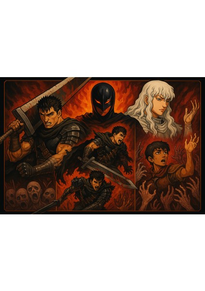 Berserk Temalı Duvar Örtüsü Ev Dekorasyon Duvar Halısı Tapestry fiyatları