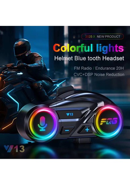 Y13 Motor Kask Kulaklık Rgb Modlu Radyolu Motosiklet Kulaklık 5.3 Bluetooth Intercom fırsatları