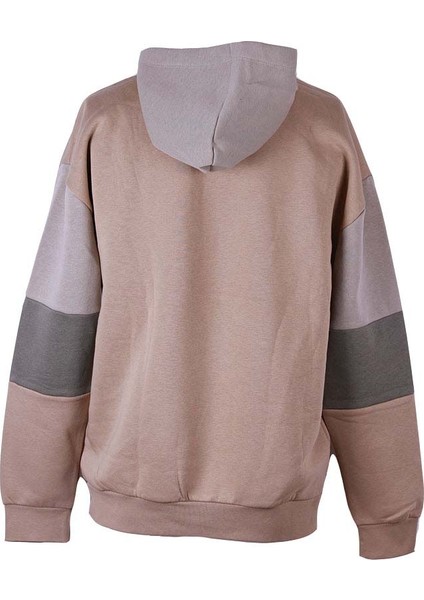 Üç Ip Şardonlu Bisiklet Yaka Parçalı Vizon Erkek Sweatshirt 5298 modelleri