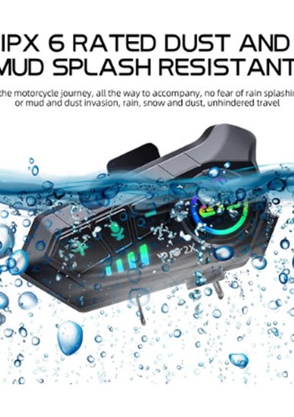 Y10 2x Motosiklet Kask Intercom Çift Eşleşme Rgb Işıklı Bluetooth Kulaklık 5,3 indirimleri