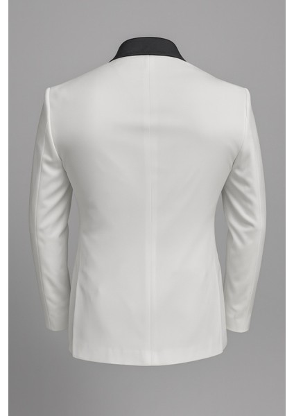 Erkek Siyah Taş Detaylı Saten Yaka Blazer Ceket – Özel Tasarım Şık Damatlık & Gece Kombini