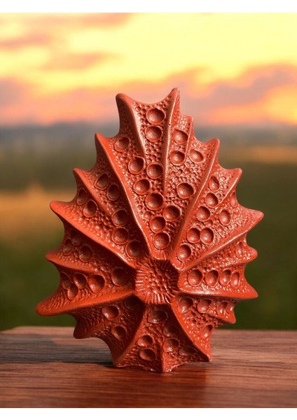 Kiremit Rengi Dokulu Dekoratif Vazo – 24 cm | El Yapımı Modern – Bohem Tasarım modelleri