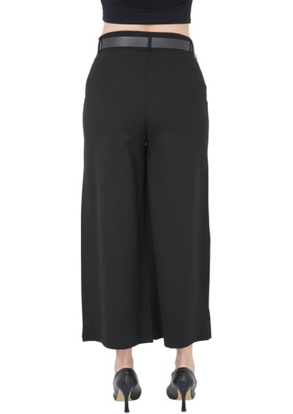 Büyük Beden Toparlayıcı Kemerli Yüksek Bel Boru Paça Örme Kadın Etek Pantolon modelleri