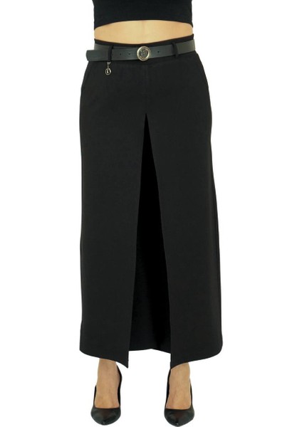 Büyük Beden Toparlayıcı Kemerli Yüksek Bel Boru Paça Örme Kadın Etek Pantolon fırsatları