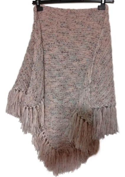 El Örgüsü Kırçıllı Pudra Büyük Boy Şal