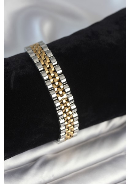 316L Çelik 12 mm Kalınlıkta ve Gümüş Renkli Erkek Bileklik - TJ-EB3778