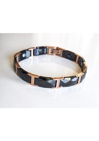 Çelik ve Seramik Siyah Erkek Bileklik