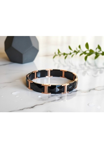 Çelik ve Seramik Siyah Erkek Bileklik indirimleri
