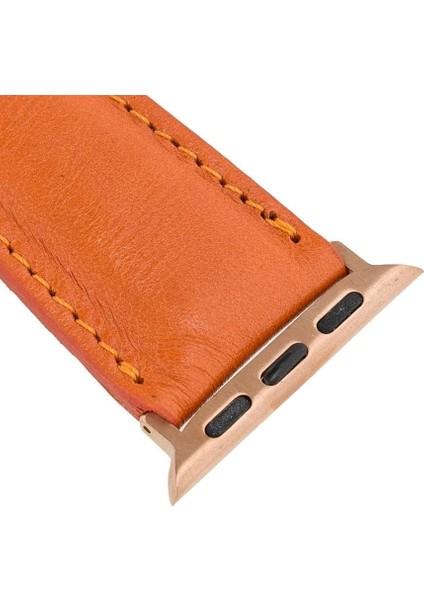 Apple Watch Uyumlu Deri Kordon 42-44-45MM F5 Taba fırsatları