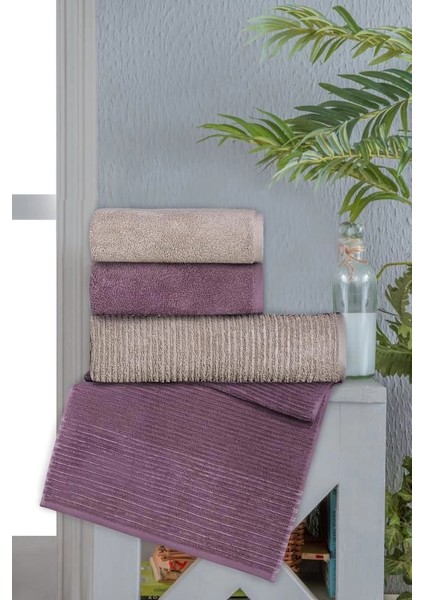 Altınbaşak Jakarlı 4´lü 50X90 El Havlusu Lisa V2