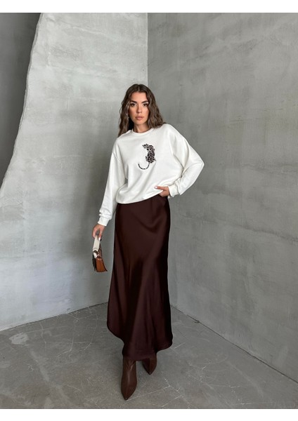 Leopar Baskılı Sweat Ekru modelleri