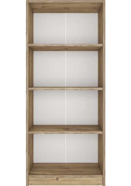 Modern Çok Renkli Kitaplık – Minimalist 4 Raflı Depolama Ünitesi (Beyaz / Sonomo / Atlantik Çam) indirimleri