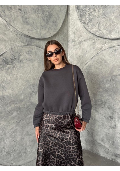 Üç Iplik Beli Lastikli Sweat Antrasit modelleri