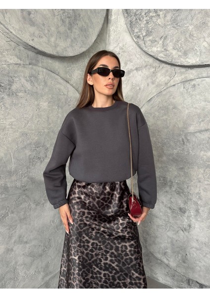 Üç Iplik Beli Lastikli Sweat Antrasit fırsatları