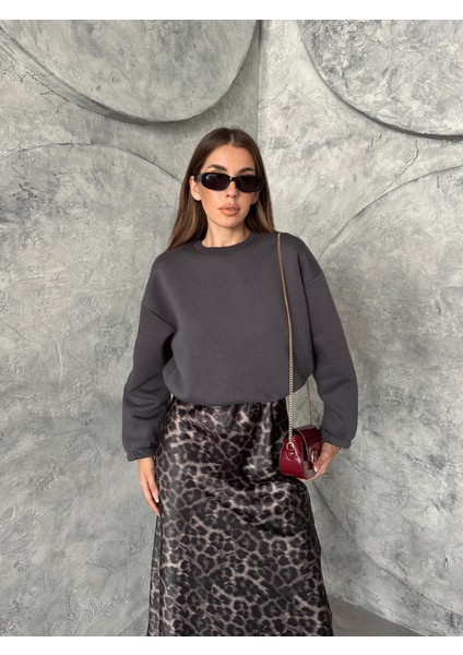 Üç Iplik Beli Lastikli Sweat Antrasit