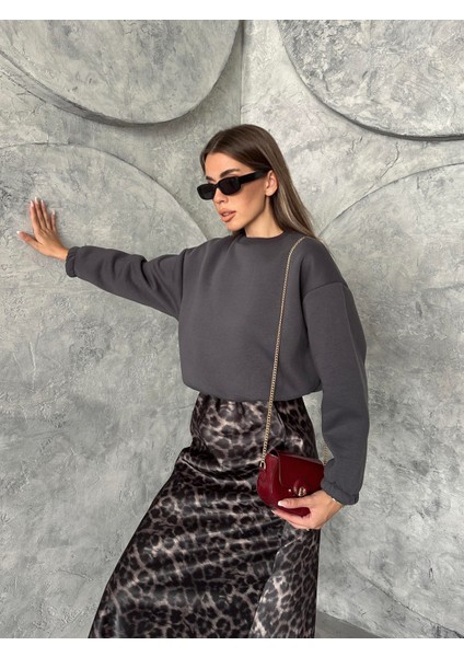 Üç Iplik Beli Lastikli Sweat Antrasit