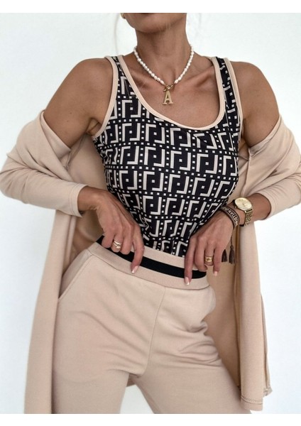 Kadın Uzun Kollu Krep Üçlü Takım modelleri