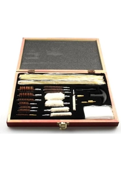 -27PARÇA Ahşap Kutu Evrensel Tabanca Temizleme Seti fiyatları