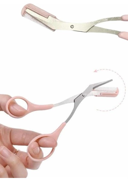 Kavisli Kaş Düzeltici Seti Kaş Makası ve Kaş Usturası Paslanmaz Çelik Bıçak - BI001V-4YS8F modelleri