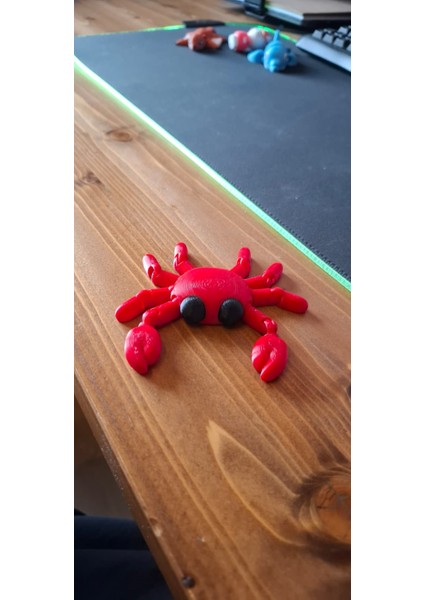 3D Baskı Eklemli Yengeç – Hareketli Masaüstü Oyuncak ve Dekoratif Figü modelleri