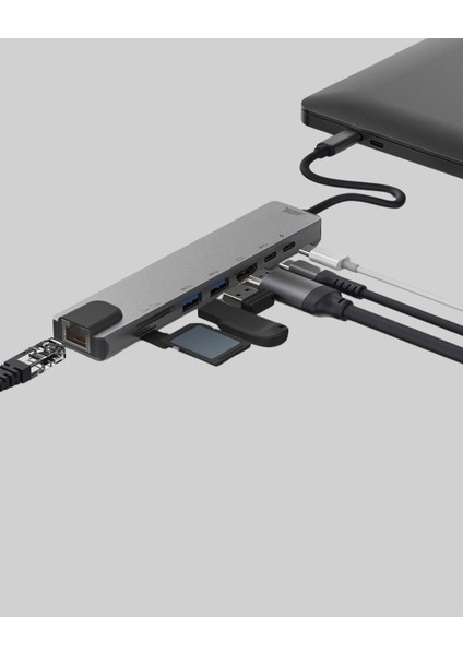 Alüminyum Kasalı MacBook Usb-C Hub – 4K HDMI USB 3.0 Sd/tf Kart Girişi Pd Şarj - ME001W-51WD8 fırsatları