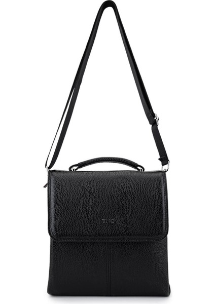 Erkek Hakiki Deri Siyah Postacı Çanta 1012 230203 Erk Cnt SK25-26 Sıyah