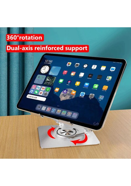 360° Döner Mekanizmalı Aluminyum Tablet Standı- Yüksek Taşıma Kapasiteli, Ayarlanabilir (5kg) modelleri