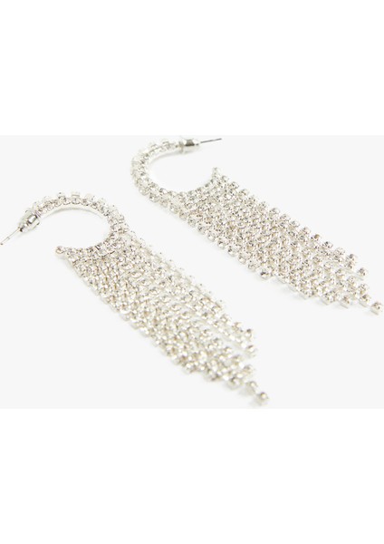 Sallantılı Taşlı Zincirli Halka Küpe modelleri