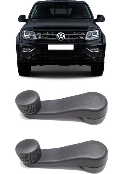Vw Amarok 2010 - 2021 Uyumlu Manuel Çevirmeli Cam Açma Kapama Kolu Siyah 2 Adet Takım 1H0837581