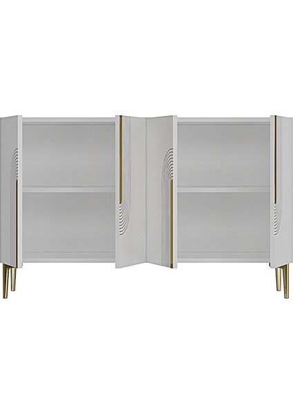 KA1208BG - Meyra Konsol, Kahve Köşesi ve Tv Sehpası 120CM Beyaz-Gold fırsatları